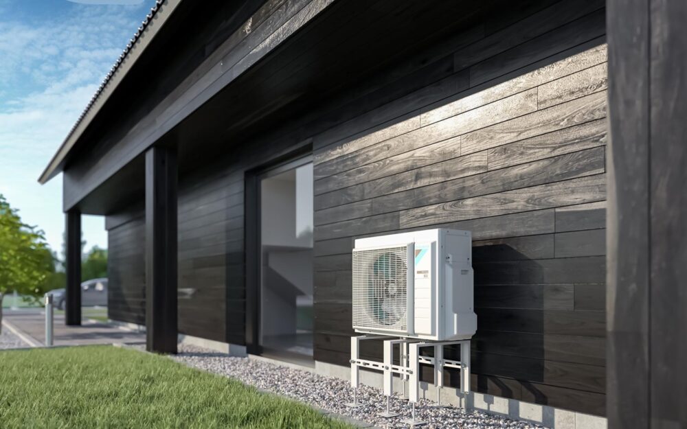 Pompe à chaleur installée à l’extérieur